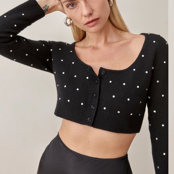 Reformation Sweaters - Reformation Nathalia Wool Cropped Cardigan